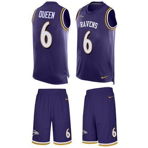 Nike Ravens #6 Patrick Queen Purple Team Color Stitched NFL Limited Tank Top Suit Jersey