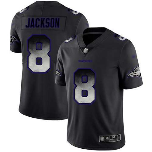 Nike Ravens #8 Lamar Jackson Black Stitched NFL Vapor Untouchable Limited Smoke Fashion Jersey
