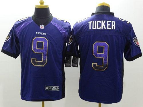 Nike Ravens #9 Justin Tucker Purple Team Color Stitched NFL Elite Drift Fashion Jersey
