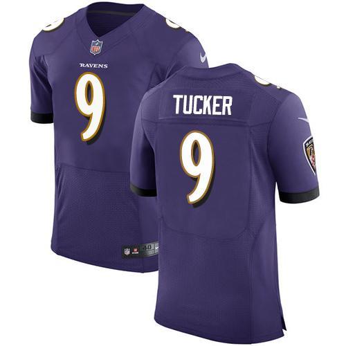Nike Ravens #9 Justin Tucker Purple Team Color Stitched NFL Vapor Untouchable Elite Jersey