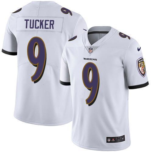 Nike Ravens #9 Justin Tucker White Stitched NFL Vapor Untouchable Limited Jersey