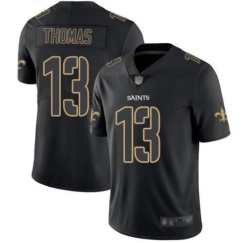 Nike Saints #13 Michael Thomas Black Stitched NFL Limited Rush Impact Jersey