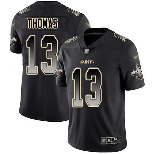 Nike Saints #13 Michael Thomas Black Stitched NFL Vapor Untouchable Limited Smoke Fashion Jersey