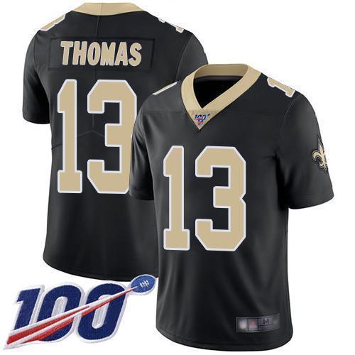 Nike Saints #13 Michael Thomas Black Team Color Stitched NFL 100th Season Vapor Limited Jersey