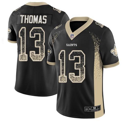 Nike Saints #13 Michael Thomas Black Team Color Stitched NFL Limited Rush Drift Fashion Jersey