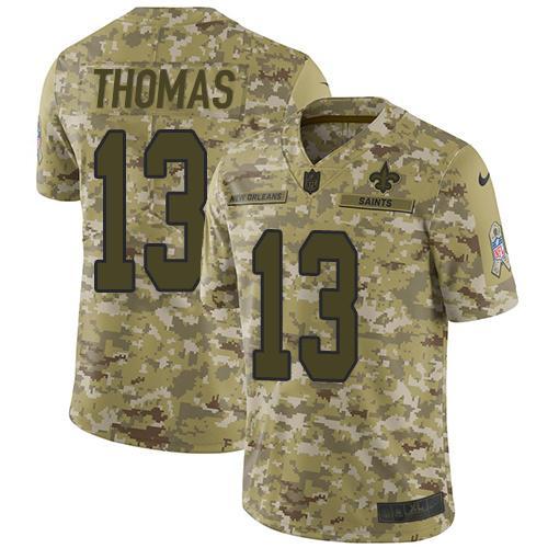 Nike Saints #13 Michael Thomas Camo Stitched NFL Limited 2018 Salute To Service Jersey