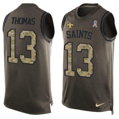 Nike Saints #13 Michael Thomas Green Stitched NFL Limited Salute To Service Tank Top Jersey