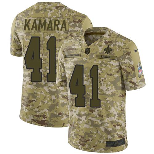 Nike Saints #41 Alvin Kamara Camo Stitched NFL Limited 2018 Salute To Service Jersey