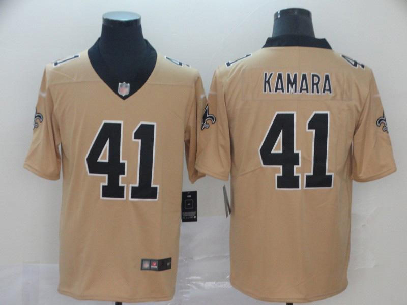 Nike Saints #41 Alvin Kamara Gold Stitched NFL Limited Inverted Legend Jersey
