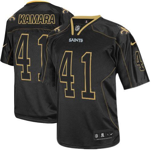 Nike Saints #41 Alvin Kamara Lights Out Black Stitched NFL Elite Jersey