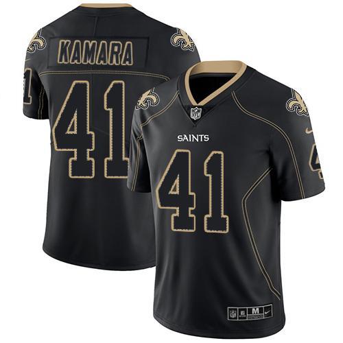 Nike Saints #41 Alvin Kamara Lights Out Black Stitched NFL Limited Rush Jersey