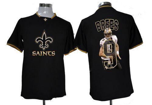 Nike Saints #9 Drew Brees Black NFL Game All Star Fashion Jersey
