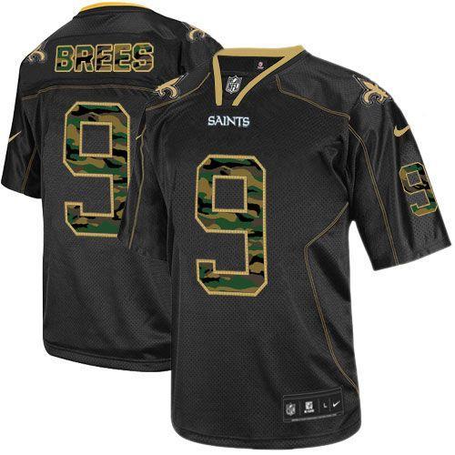 Nike Saints #9 Drew Brees Black Stitched NFL Elite Camo Fashion Jersey