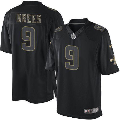 Nike Saints #9 Drew Brees Black Stitched NFL Impact Limited Jersey