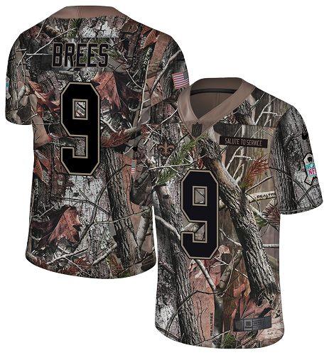 Nike Saints #9 Drew Brees Camo Stitched NFL Limited Rush Realtree Jersey