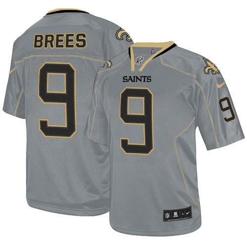 Nike Saints #9 Drew Brees Lights Out Grey Stitched NFL Elite Jersey