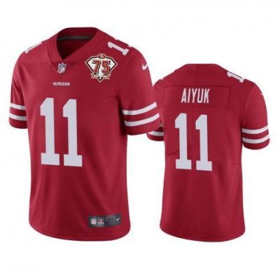 Nike San Francisco 49ers #11 Brandon Aiyuk Red 75th Anniversary Stitched NFL Vapor Untouchable Limited Jersey