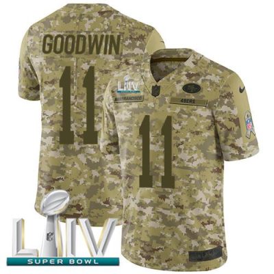 Nike San Francisco 49ers #11 Marquise Goodwin Camo Super Bowl LIV 2020 Stitched NFL Limited 2018 Salute To Service Jersey