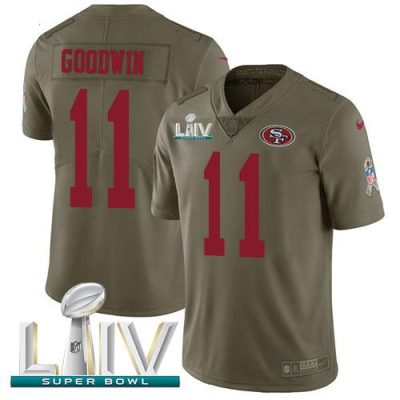 Nike San Francisco 49ers #11 Marquise Goodwin Olive Super Bowl LIV 2020 Stitched NFL Limited 2017 Salute To Service Jersey