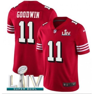 Nike San Francisco 49ers #11 Marquise Goodwin Red Super Bowl LIV 2020 Team Color Stitched NFL Vapor Untouchable Limited II Jersey