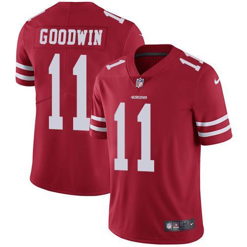 Nike San Francisco 49ers #11 Marquise Goodwin Red Team Color Stitched NFL Vapor Untouchable Limited Jersey