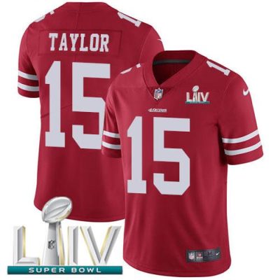 Nike San Francisco 49ers #15 Trent Taylor Red Super Bowl LIV 2020 Team Color Stitched NFL Vapor Untouchable Limited Jersey