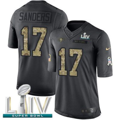 Nike San Francisco 49ers #17 Emmanuel Sanders Black Super Bowl LIV 2020 Stitched NFL Limited 2016 Salute to Service Jersey
