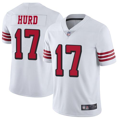 Nike San Francisco 49ers #17 Jalen Hurd White Rush Stitched NFL Vapor Untouchable Limited Jersey