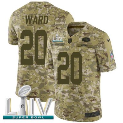 Nike San Francisco 49ers #20 Jimmie Ward Camo Super Bowl LIV 2020 Stitched NFL Limited 2018 Salute To Service Jersey