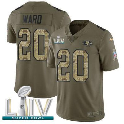 Nike San Francisco 49ers #20 Jimmie Ward Olive/Camo Super Bowl LIV 2020 Stitched NFL Limited 2017 Salute To Service Jersey