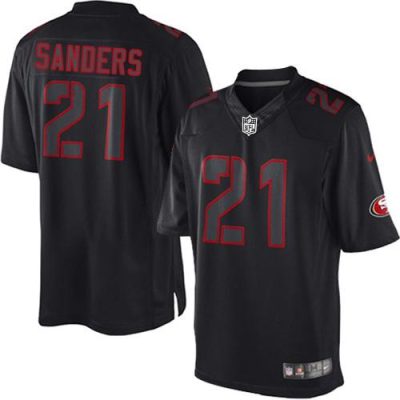 Nike San Francisco 49ers #21 Deion Sanders Black Stitched NFL Impact Limited Jersey