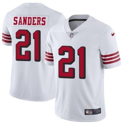 Nike San Francisco 49ers #21 Deion Sanders White Rush Stitched NFL Vapor Untouchable Limited Jersey