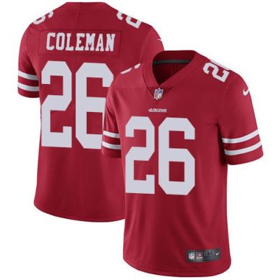 Nike San Francisco 49ers #26 Tevin Coleman Red Team Color Stitched NFL Vapor Untouchable Limited Jersey