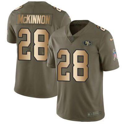 Nike San Francisco 49ers #28 Jerick McKinnon Olive/Gold Stitched NFL Limited 2017 Salute To Service Jersey