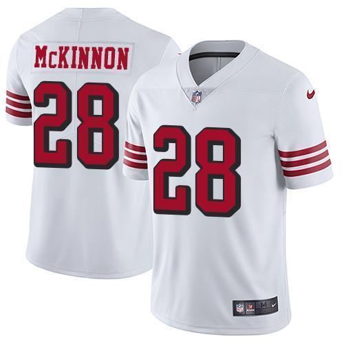 Nike San Francisco 49ers #28 Jerick McKinnon White Rush Stitched NFL Vapor Untouchable Limited Jersey