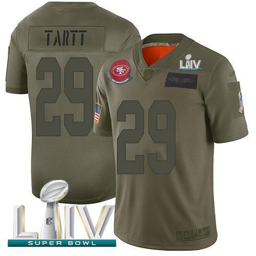 Nike San Francisco 49ers #29 Jaquiski Tartt Camo Super Bowl LIV 2020 Stitched NFL Limited 2019 Salute To Service Jersey