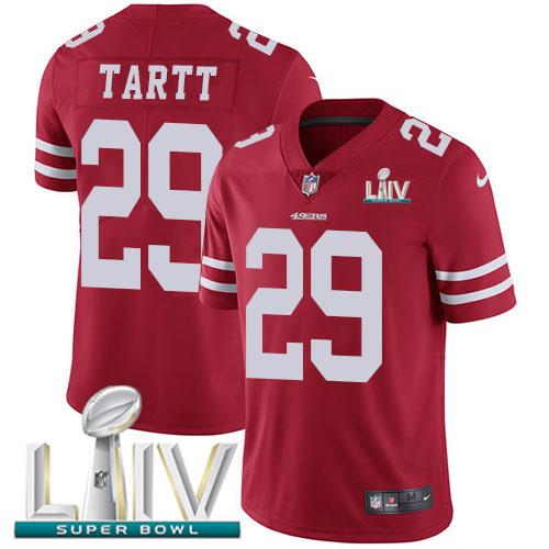 Nike San Francisco 49ers #29 Jaquiski Tartt Red Super Bowl LIV 2020 Team Color Stitched NFL Vapor Untouchable Limited Jersey