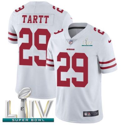 Nike San Francisco 49ers #29 Jaquiski Tartt White Super Bowl LIV 2020 Stitched NFL Vapor Untouchable Limited Jersey