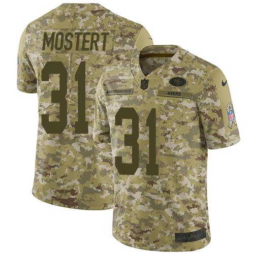 Nike San Francisco 49ers #31 Raheem Mostert Camo Stitched NFL Limited 2018 Salute To Service Jersey