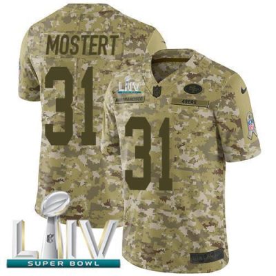 Nike San Francisco 49ers #31 Raheem Mostert Camo Super Bowl LIV 2020 Stitched NFL Limited 2018 Salute To Service Jersey