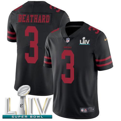 Nike San Francisco 49ers #3 C.J. Beathard Black Super Bowl LIV 2020 Alternate Stitched NFL Vapor Untouchable Limited Jersey