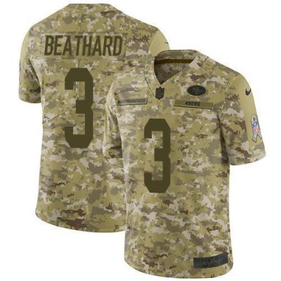 Nike San Francisco 49ers #3 C.J. Beathard Camo Stitched NFL Limited 2018 Salute To Service Jersey