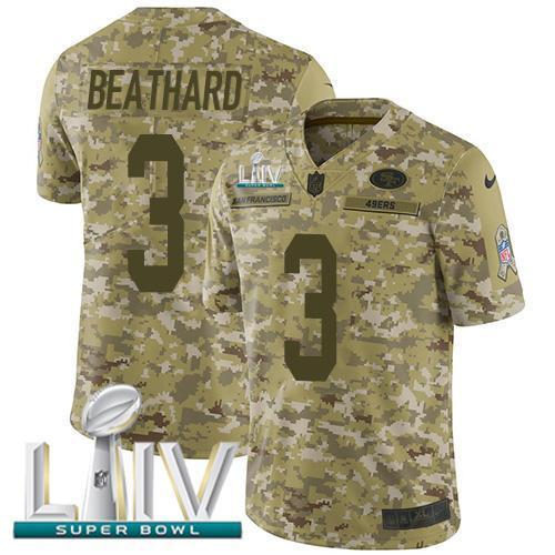 Nike San Francisco 49ers #3 C.J. Beathard Camo Super Bowl LIV 2020 Stitched NFL Limited 2018 Salute To Service Jersey