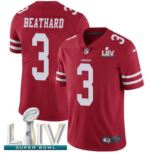 Nike San Francisco 49ers #3 C.J. Beathard Red Super Bowl LIV 2020 Team Color Stitched NFL Vapor Untouchable Limited Jersey
