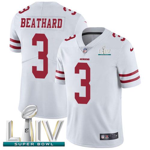 Nike San Francisco 49ers #3 C.J. Beathard White Super Bowl LIV 2020 Stitched NFL Vapor Untouchable Limited Jersey