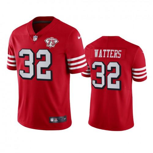 Nike San Francisco 49ers #32 Ricky Watters Red Rush 75th Anniversary Stitched NFL Vapor Untouchable Limited Jersey