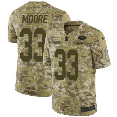 Nike San Francisco 49ers #33 Tarvarius Moore Camo Stitched NFL Limited 2018 Salute To Service Jersey