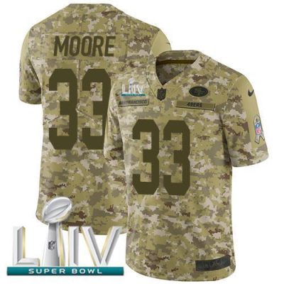 Nike San Francisco 49ers #33 Tarvarius Moore Camo Super Bowl LIV 2020 Stitched NFL Limited 2018 Salute To Service Jersey