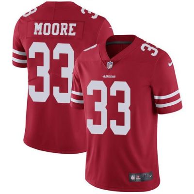 Nike San Francisco 49ers #33 Tarvarius Moore Red Team Color Stitched NFL Vapor Untouchable Limited Jersey