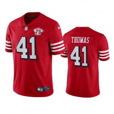 Nike San Francisco 49ers #41 Ambry Thomas Red Rush 75th Anniversary Stitched NFL Vapor Untouchable Limited Jersey